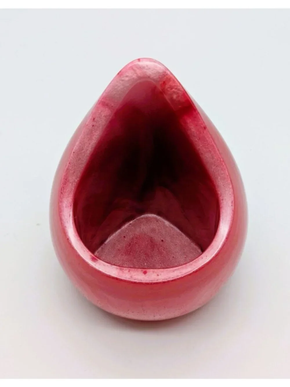 Handcrafted Pink Resin Teardrop Candle Holder With Battery-Operated Candle Inclu